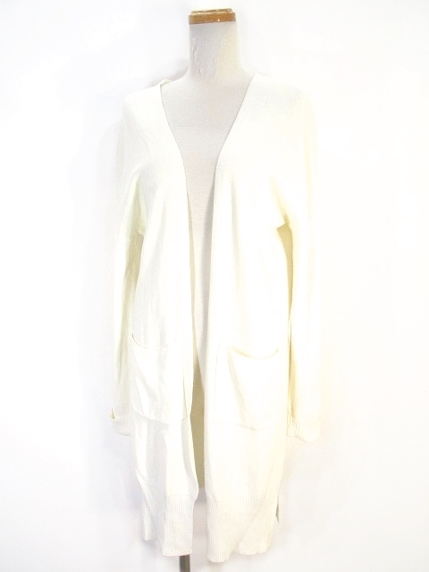 セシルマクビー Cecil Mcbee トッパー ニット カーディガン ロング 長袖 無地 M オフホワイト 白 レディース 146 ベクトルパーク