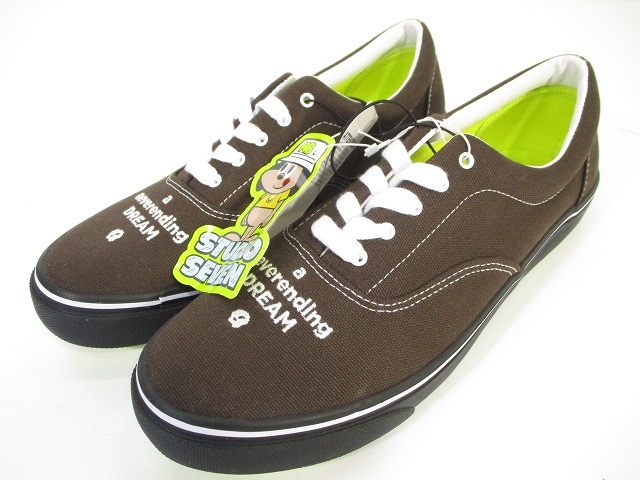 ジーユー Gu E スタジオセブン Studio Seven スニーカー ローカット ロゴ 刺繍 靴 26 ブラウン 茶 メンズ 146 ベクトルパーク