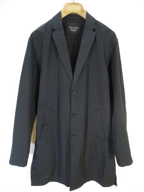 ナノユニバース Nano Universe 美品 ライト チェスター コート ロング スプリング ジャケット L ネイビー 紺 メンズ 146 ベクトルパーク