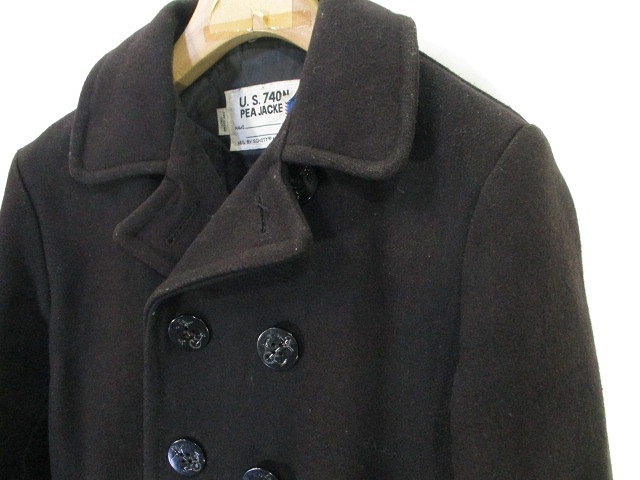 ショット Schott ピーコート Pコート ダブル ジャケット 中綿 メルトン コート 18 ブラック 黒 Usa製 メンズ 146 ベクトルパーク