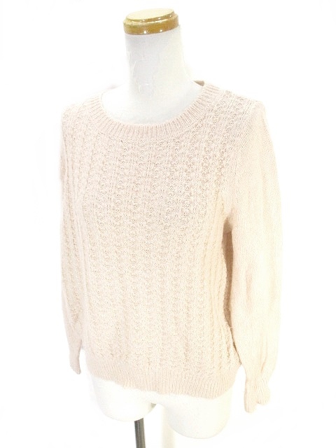 アースミュージック エコロジー Earth Music Ecology ニット セーター 長袖 クルーネック ピンク F レディース 146 ベクトルパーク