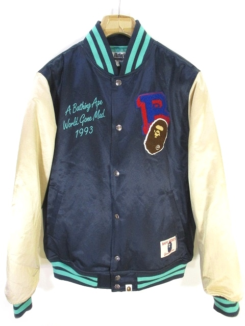 アベイシングエイプ A BATHING APE 美品 中綿 スタジャン ブルゾン 