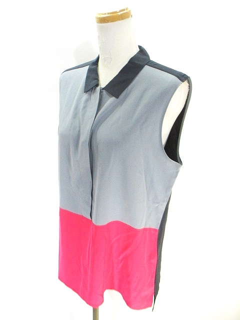 ラコステ Lacoste ノースリーブ シャツ ブラウス カットソー 無地 スリット 黒 灰色 ブラック グレー ピンク 42 国内正規 レディース 146 ベクトルパーク