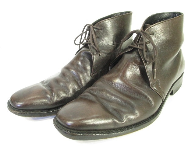 バーバリー Burberry チャッカ ブーツ レースアップ ドレス シューズ レザー 革 靴 26 ブラウン 茶 Zx メンズ 146 ベクトルパーク