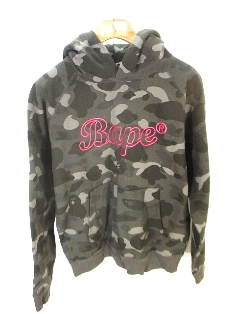 bape ape エイプ　パーカー　カモフラ　スウェット アベイシングエイプ A BATHING APE スウェット パーカー Bape プリント