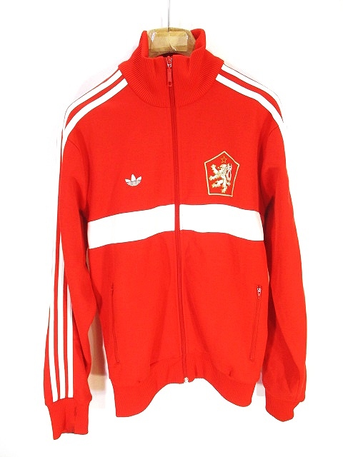 アディダスオリジナルス Adidas Originals 美品 ジャージ トラック ジャケット フロッキープリント 赤 レッド O メンズ 146 ベクトルパーク