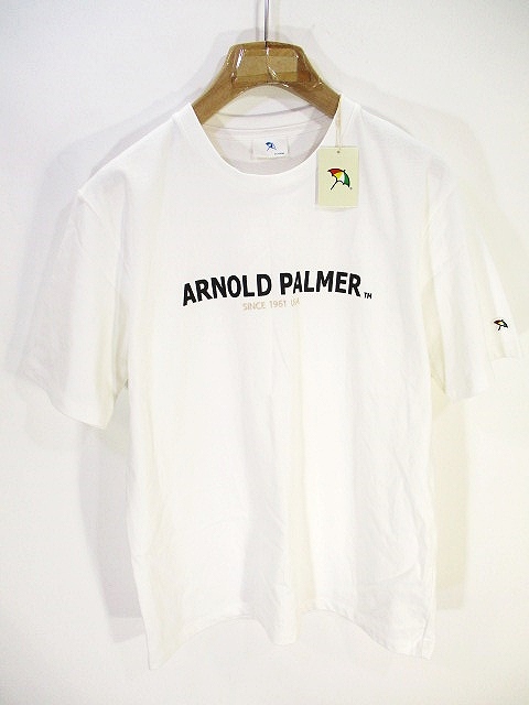 未使用品 アーノルドパーマー Arnold Palmer Tシャツ カットソー 半袖 プリント 白 ホワイト L メンズ 146 ベクトルパーク