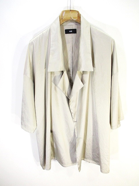 ハレ Hare ショールカラー ジャケット 五分袖 光沢 前開き 薄手 ライトアウター ライトグレー F Zx メンズ 146 ベクトルパーク