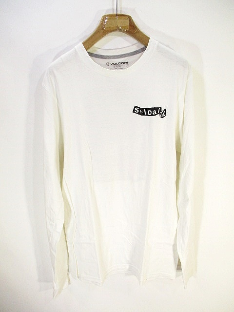 ボルコム Volcom Tシャツ カットソー 長袖 プリント ロゴ 白 ホワイト M メンズ 146 ベクトルパーク