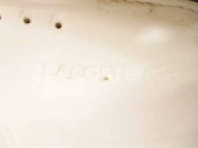 ラコステ LACOSTE スリッポン 靴 刺繍 白ワニ 白 ホワイト EUR
