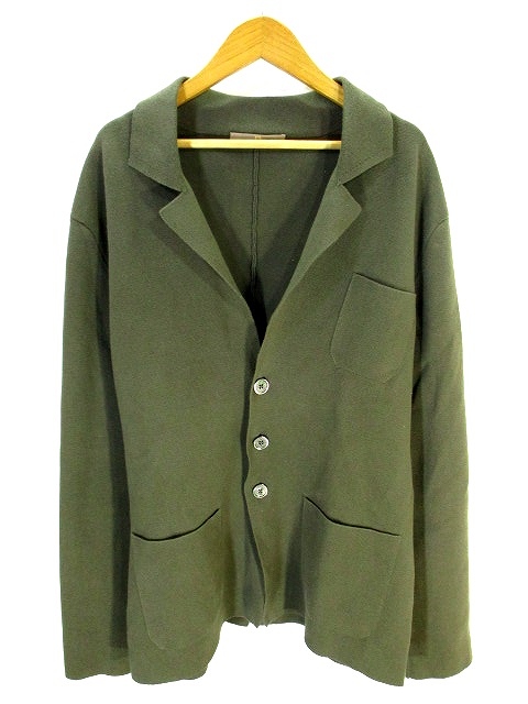 クルチアーニ Cruciani ニット テーラード ジャケット シングル カーキ 52 メンズ 146 ベクトルパーク