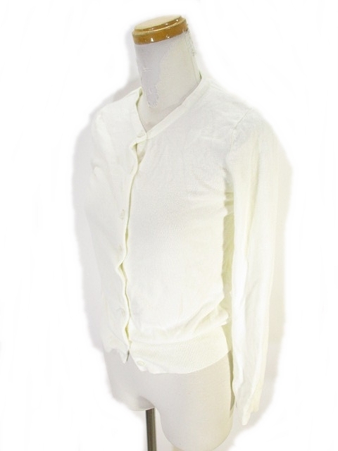 ジーユー Gu ニット カーディガン 長袖 Vネック 無地 白 ホワイト M レディース 146 ベクトルパーク