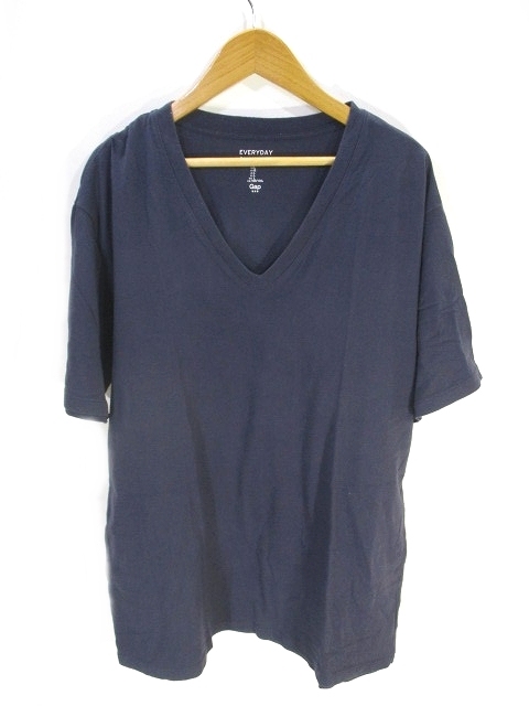 ギャップ Gap Tシャツ カットソー 半袖 Vネック 無地 紺色 ネイビー L メンズ 146 ベクトルパーク