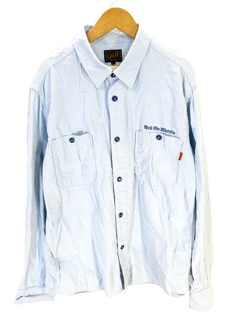 キャリー Calee カジュアル シャツ 長袖 水色 ライトブルー L Zx メンズ 146 ベクトルパーク