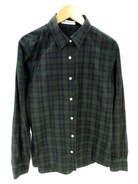 ニューヨーカー Newyorker カジュアル シャツ 長袖 チェック 柄 緑 グリーン レディース 146 ベクトルパーク