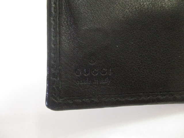 Gucci 長財布 グッチ GUCCI 折りたたみ 長財布 レザー シマ 黒 ブラック