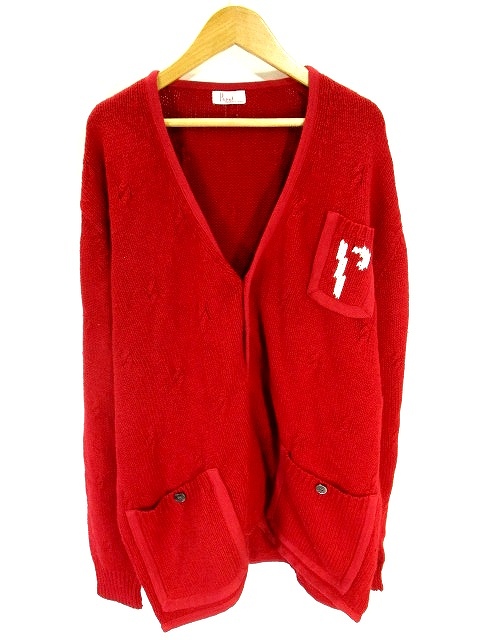 パパス Papas ニット カーディガン 長袖 赤 レッド メンズ 146 ベクトルパーク