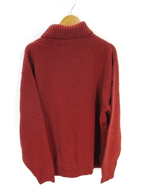 クロコダイル Crocodile ニット セーター 長袖 タートルネック ロゴ 赤茶 L メンズ 146 ベクトルパーク