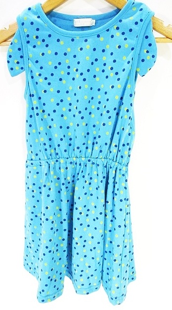 アースミュージック エコロジーフォーキッズ Earthmusic Ecology For Kids ノースリーブ ワンピース ミニ ドット柄 水色 イエロー ネイビー 1 キッズ 146 ベクトルパーク