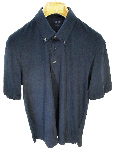 ユニクロ Uniqlo ポロシャツ ボタンダウン エアリズム 無地 ネイビー M メンズ 146 ベクトルパーク