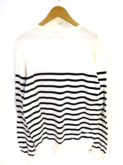 ユニクロ Uniqlo ニット セーター 長袖 クルーネック ボーダー 白 紺 ホワイト ネイビー L メンズ 146 ベクトルパーク