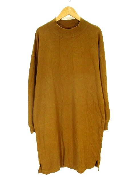 ユニクロ Uniqlo ワンピース 長袖 ロング ハイネック 茶系 ブラウン L レディース 146 ベクトルパーク