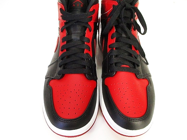 未使用品 ナイキ NIKE AIR JORDAN 1 MID スニーカー ロゴ 赤 黒 レッド  