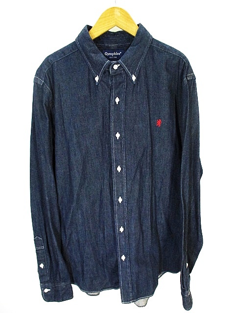 ジムフレックス Gymphlex デニム ボタンダウン シャツ Indigo Dyed Yarn 長袖 Xl メンズ 146 ベクトルパーク