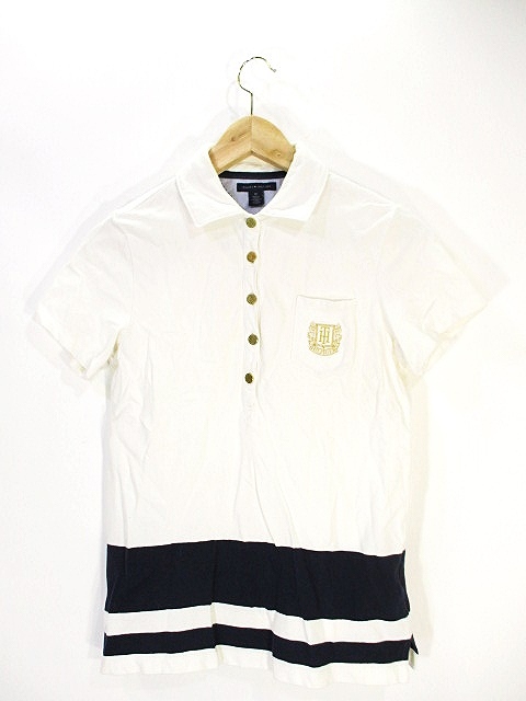 トミーヒルフィガー TOMMY HILFIGER ポロシャツ 半袖 胸ポケット 刺繍 ホワイト ネイビー sizeM レディース 146-202203170585 | ベクトルパーク トミーヒルフィガー TOMMY HILFIGER ポロシャツ 半袖 胸ポケット 刺繍 ホワイト ネイビー sizeM レディース 146-202203170585 | ベクトルパーク