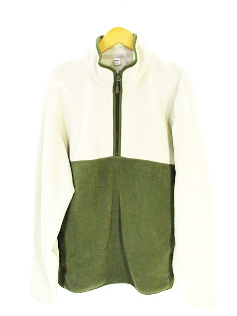 ユニクロ Uniqlo フリース ジャケット ハーフジップ プルオーバー 長袖 ベージュ グリーン Sizem メンズ 146 ベクトルパーク