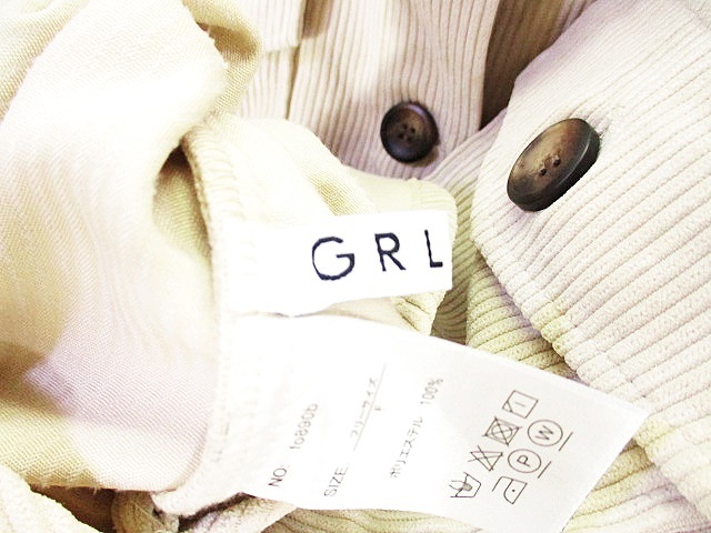 グレイル GRL コーデュロイ ジャケット オーバーサイズ ベージュ 無地