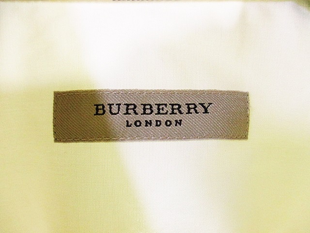 バーバリー ロンドン BURBERRY LONDON ビジネス シャツ 長袖 ホワイト 白 チェック 柄 M ZX メンズ