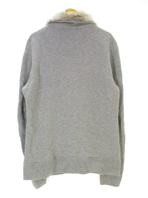 バーバリーブラックレーベル ラビットファー スウェットブルゾン ライトグレー L バーバリーブラックレーベル BURBERRY BLACK LABEL スウェット