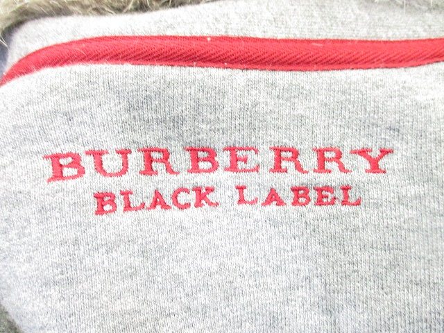 バーバリーブラックレーベル ラビットファー スウェットブルゾン ライトグレー L バーバリーブラックレーベル ラビットファー スウェットブルゾン