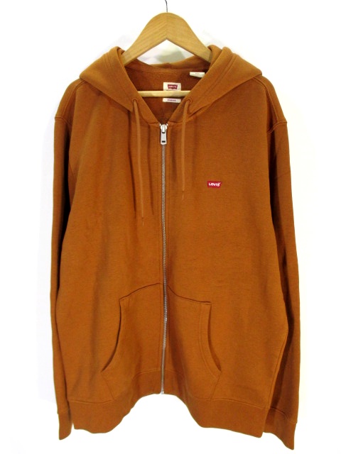 未使用品 リーバイス Levi S スウェット ジップアップ パーカー 長袖 ロゴ 裏起毛 マスタード M メンズ 146 ベクトルパーク