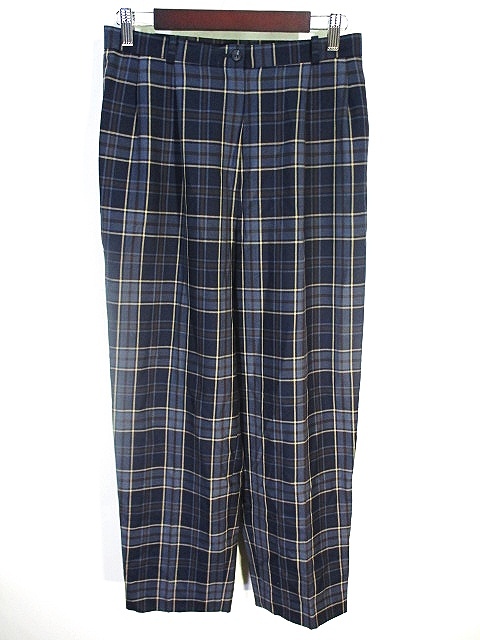 ダックス DAKS パンツ スラックス チェック 柄 ブルー 青 ダックス DAKS パンツ スラックス チェック 柄 ブルー 青