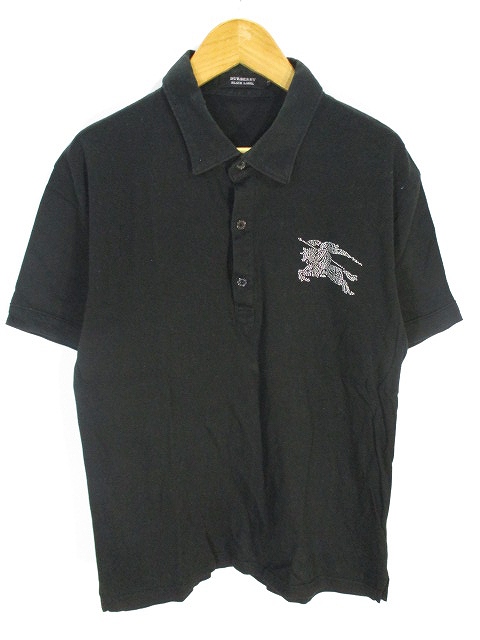BURBERRY ポロシャツ 黒 サイズ2 BURBERRY 【並行輸入品】バーバリー ポロシャツ 半袖 トップス
