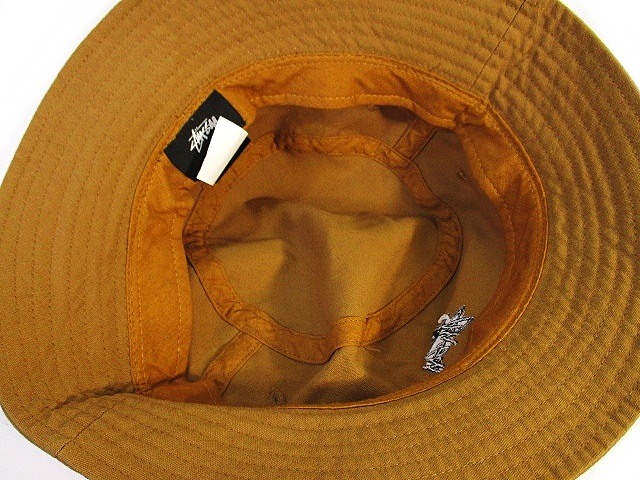 ステューシー STUSSY バケット ハット ベージュ ロゴ L/XL 国内