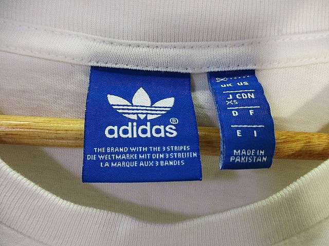 アディダス adidas Tシャツ カットソー 半袖 ホワイト 白 ロゴ XS 国内
