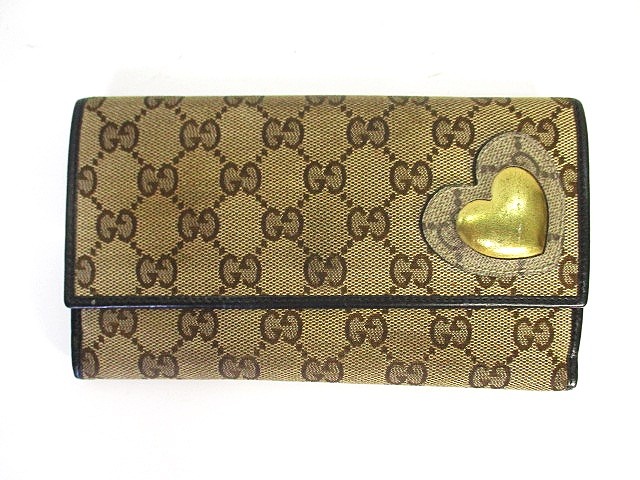 グッチ GUCCI 212101-1147 財布 長財布 二つ折りハート ブラウン