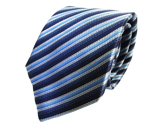 グッチ GUCCI ネクタイ レギュラー タイ ストライプ シルク ブルー系  