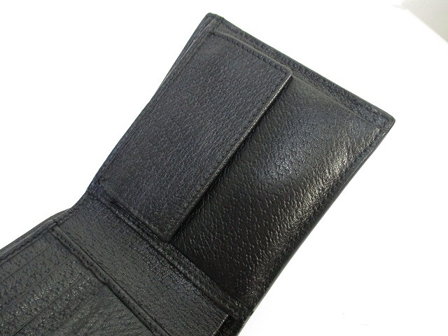 グッチ GUCCI 423725 203887 ロゴ レザー 二つ折り 財布 小銭入れ 黒