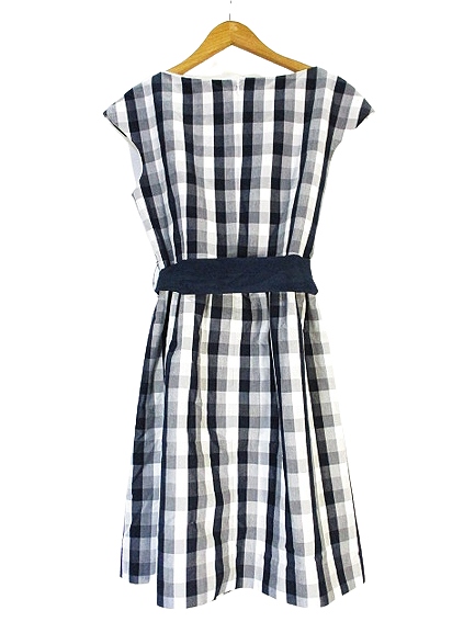 ロペピクニック Rope Picnic ワンピース ノースリーブ 袖なし チェック柄 膝丈 裏地付き ブルー 青 Size38 レディース 146 ベクトルパーク