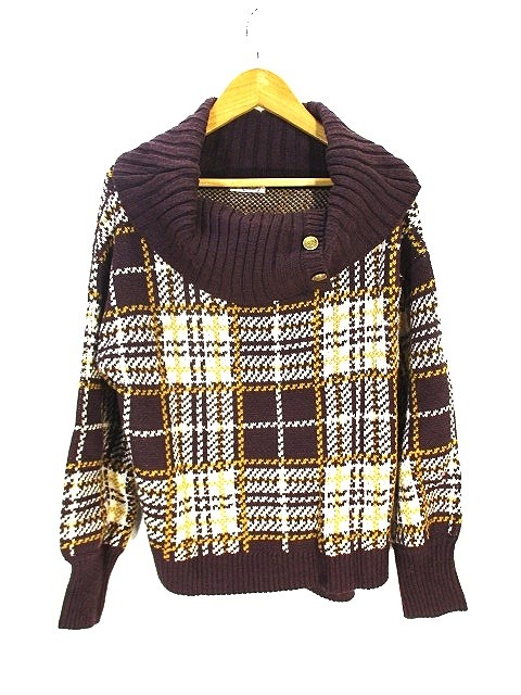 アクシーズファム axes femme ニット 長袖 チェック 柄 ブラウン 茶 size M レディース 146-202210100094 | ベクトルパーク アクシーズファム axes femme ニット 長袖 チェック 柄 ブラウン 茶 size M レディース 146-202210100094 | ベクトルパーク