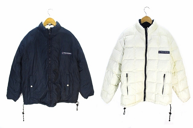 ポロスポーツ POLO SPORT リバーシブル ダウン ジャケット ネイビー 紺 