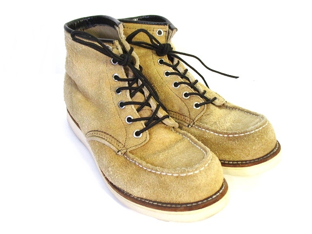 レッドウィング REDWING モックトゥ ブーツ スエード 犬タグ ベージュ