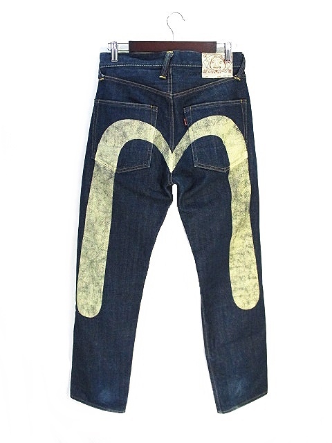 エヴィス EVISU 日本製 YAMANE デニム ジーンズ ペイント ビッグ 白  