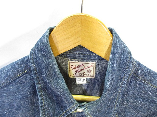 ジョーマッコイ JOE McCOY デニム ウエスタン シャツ 長袖 インディゴ  