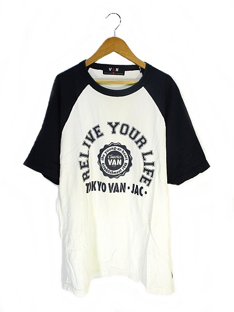 VAN JAC 半袖TEE ヴァン ヂャケット VAN JAC ロゴ プリント Tシャツ カットソー 半袖