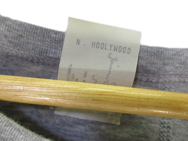 ミスターハリウッド N.HOOLYWOOD Tシャツ カットソー 半袖 無地 グレー 38 ZX メンズ